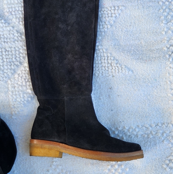 Free People banks-over-the-knee boots black suede size 6.5 - Picture 8 of 11